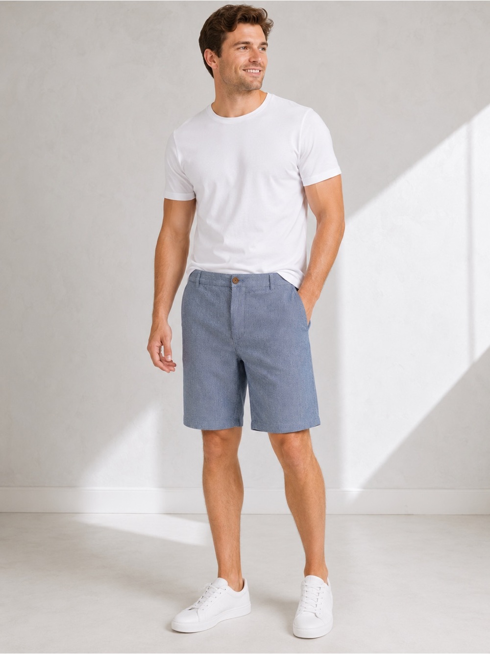 J. Crew Rivington Mini Striped Flat Front Chino Shorts – Size 38 - Picture 3 of 10